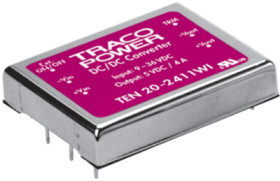 DC converter, 18-75 VDC, 20 W, 2 outputs, ±5 VDC, 79 % efficiency, TEN 20-4821WI