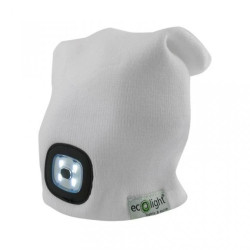 Czapka z latarką LED Biała 1W 6500K