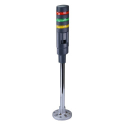 LD6A-3PZQB-RGY Red/Green/Yellow Stack Light LED Tower with Sounder & Flasher Pole Mount 24VAC/DC IDEC