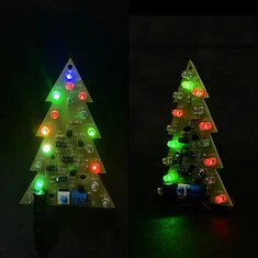 16-elementowa choinka bożonarodzeniowa, zestaw elektroniczny trójbarwny/kolorowy DIY, ćwiczenia szkoleniowe z elektroniki