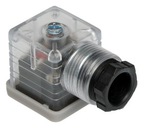 Złącze zaworu elektromagnetycznego A 2P+E 110 V DC Żeński LED: Tak dławnica PG11 Montaż na kablu RS PRO