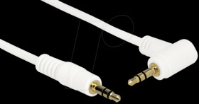 83757 Stereo Jack Cable 3.5 mm 3 pin male &gt; male angled 2 m white