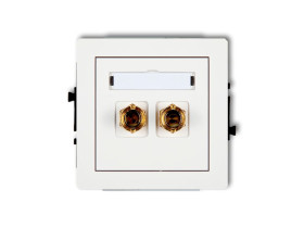 DECO Gniazdo głośnikowe pojedyncze (typu banan - czerwony i czarny pozłacany 4 mm2 do lutowania) biały DGG-3 KARLIK