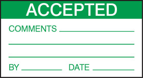 Etykieta samoprzylepna z nadrukiem tekst Accepted 30 szt. RS PRO Klej