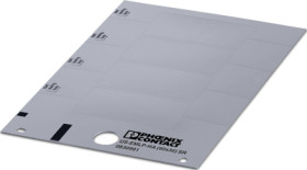 PVC device marker, (L x W) 29.8 x 59.7 mm, silver, carrier card with 4 pcs, 0830991