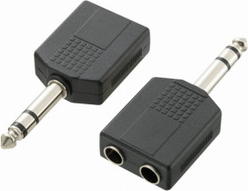 Adapter - przejściówka Jack 6,3mm wtyk / Jack 6,3mm 2x gniazdo