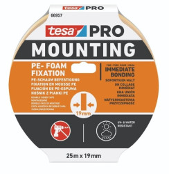 Taśma dwustronna z pianką PE 25m 19mm UV Mounting PRO PE fixation 66957-00010-00