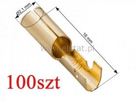 Konektor mosiądz, nieizol.okrągły GN 2,1m ( 100)