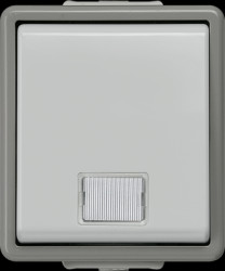 Surface mounted moist room control switch, gray, 250 V (AC), 10 A, IP44, 5TA4710