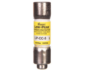 Wkładka bezpiecznikowa cylindryczna 10x38mm 5A 600V AC/150V DC, zwłoczna, klasa CC LP-CC-5