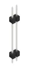 Pin header, 2 pole, pitch 2.54 mm, straight, black, 10068641