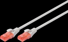 DK-1612-030 Cat.6 patch cable, U/UTP, gray, 3m