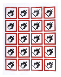 Etykieta bezpieczeństwa Czarny, Czerwony, Biały opis Flammable