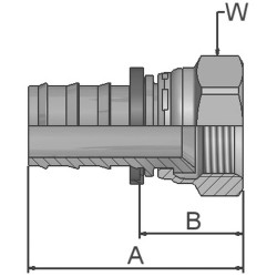 Złączka hydrauliczna, Złacze A: Przewód elastyczny 1/2 cala, Złacze B: 9/16-18 żeńskie, Stal, 350 bar