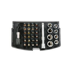 Końcówki śrubokrętowe i nasadki 34szt. - YT-04623