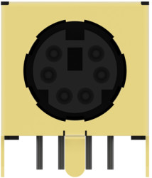 Panel socket, 6 pole, solder connection, angled, 5749265-1