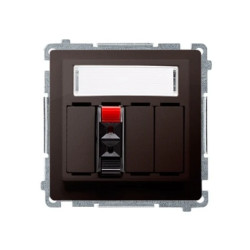 Simon Basic Gniazdo głośnikowe pojedyncze z polem opisowym czekoladowy BMGL31.01/47