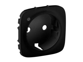 VALENA ALLURE Plakietka czarna gniazda pojedyncze schuko z podświetleniem led 754858 LEGRAND