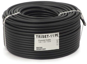 Przewód koncentryczny żelowany 75ohm TRISET-11 PE 1,63/7,2/10,2 Cu Triset 100m