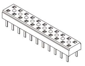 Gniazdo PCB 10 -pinowe 2 -rzędowe raster: 2mm typu płytka – płytka Proste Przewlekany