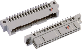 Male connector, type 2B, 32 pole, a-b, pitch 2.54 mm, solder pin, angled, 101-90014