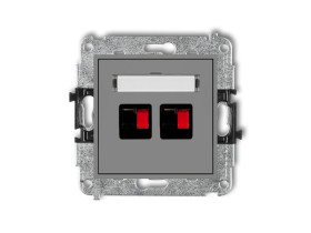 MINI Gniazdo głośnikowe podwójne szary mat 27MGG-2 KARLIK