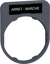 Label holder, printed with “ARRET-MARCHE”, for Harmony XB4F/XB5F, ZBYF2166C0