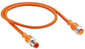 PRST 4-PRKT 4-07/5 M złącze M12 męskie 4 stykowe proste + złącze M12 4 stykowe żeńskie proste, stal szlachetna, przewód PVC 4x0,