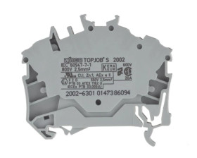 Złączka szynowa 3-przewodowa 2,5mm2 szara 2002-6301 TOPJOBS