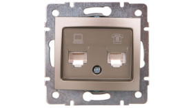 Domo Gniazdo Teleinformatyczne Rj45 Cat 5E+Rj11 Szampańskie 011430050 25052