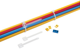 Zestaw zacisków do kabli materiał: Poliamid Czarny płytka