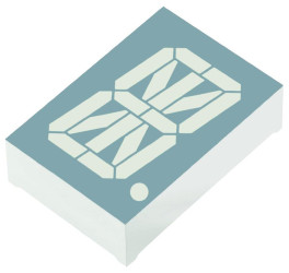 Wyświetlacz diodowy LED 16-segmentowy ze wspólną anodą 63 mcd RH DP, Czerwony 30.5mm Kingbright 630 nm