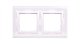 Simon 54 Nature Ramka Podwójna Szkło Biała Perła Drn2/70