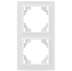 QUADRA Ramka podwójna pionowa biała