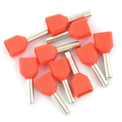 Końcówka rurkowa izolowana podwójna 1,0/8mm - 10szt.