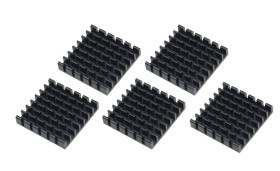 Opencircuit Aluminum heatsink 25x25x5mm - self-adhesive - 5 pieces