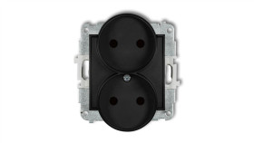 Icon Mechanizm Gniazda Podwójnego Do Ramki Bez Uziemienia 2X2p (Przesłony...