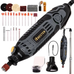 Mini szlifierka frezarka BESTEN BE-2889 200W 8-35 tys. obr./min 200 akcesoriów XXL statyw wałek giętki walizka