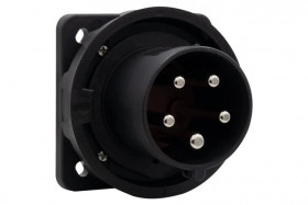 Wtyk siłowy tablicowy odbiornikowy 63A 5p 380V-415V /FE/ IP67 czarny