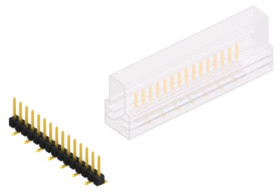 Pin header, 15 pole, pitch 2.54 mm, angled, black, 10047426