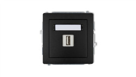 Deco Mechanizm Gnizado Usb Pojedyncze, 5V, 1A Do Ramki Czarne 12Dgusb-1