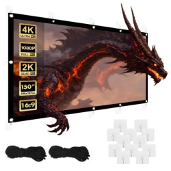 Ekran projekcyjny Maclean, 150, 330x187cm, obramowanie 25mm 16:9, haczyki do naciągu, MC-167