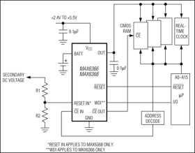 SOT23, Low-Power µP Supervisory Circuits with Battery Backup and Chip-Enable Gating
