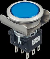 LBW6ML-M1T64S LBW-22mm, PBI, round, metalic, momentary, 24V AC/DC, bu