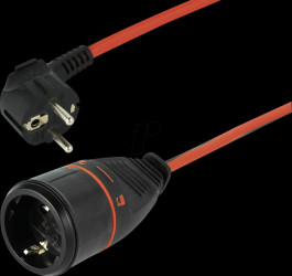 NV7-10 Extension cable, earthing contact angled plug - coupling, 10m