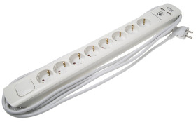 Przedłużacz 5m 8 gniazda Listwy zasilające typ Schuko Typ F, niemieckie Schuko 16A 250 V