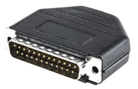 Złącze D-Sub 25-pinowe Męski Proste Montaż na kablu Złoto