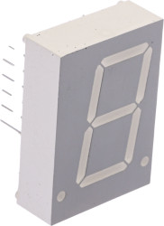 Wyświetlacz diodowy LED 7-segmentowy ze wspólną katodą 7 mcd RH DP, Czerwony 20.3mm Broadcom 626 nm