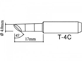 Grot lutowniczy 900M do stacji PT WEP Yihua Zhaoxin T-4C 4mm ścięty