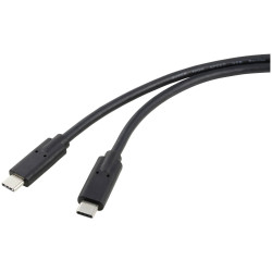 Renkforce RF-5241746 USB4 USB-C cable black double shielding 1m